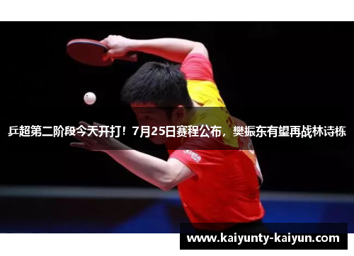 乒超第二阶段今天开打！7月25日赛程公布，樊振东有望再战林诗栋